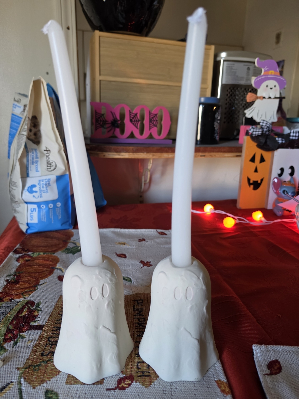 White Ghost Candle Holders